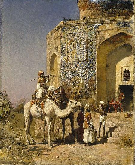 Edwin Lord Weeks The Old Blue-Tiled Mosque Outside of Delhi, India